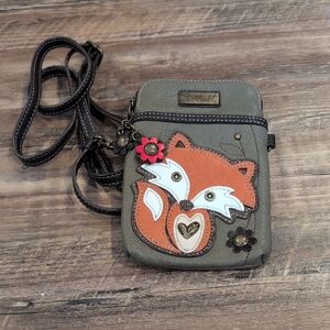 Chala Olive and Orange Fox Crossbody Bag